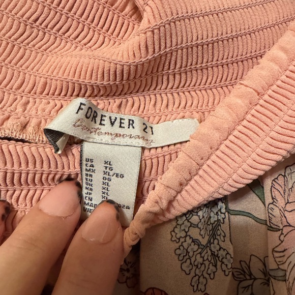 Forever 21 Women’s Floral Off the Shoulder Cottagecore Fairycore Top - Size XL - Picture 3 of 3